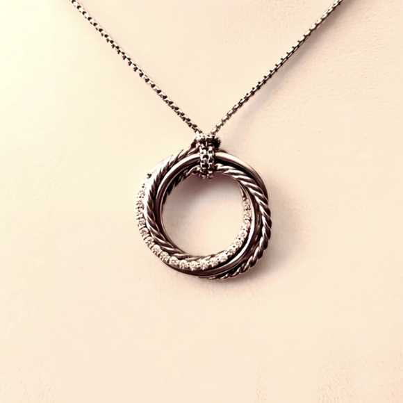David Yurman Crossover Collection Pendant Necklace with Diamonds - Picture 1 of 5